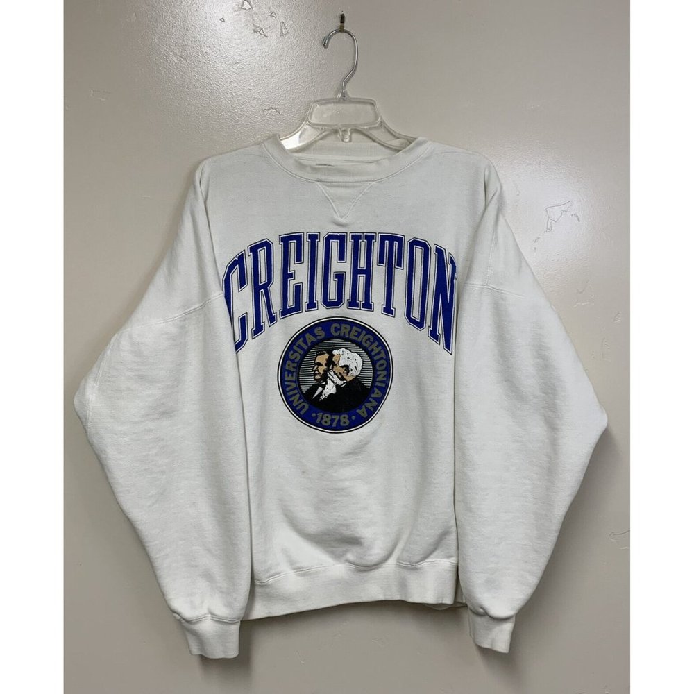 Vintage Creighton University Sweatshirt sz XL 90s Men's Galt Sand White
